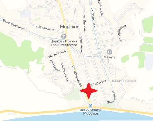 на карте города Морское, улица Шевченко 6 Б