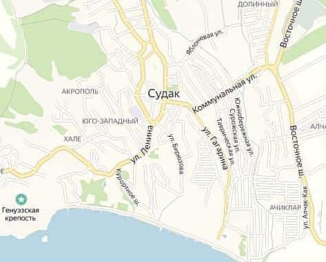 на карте города улица Набережная